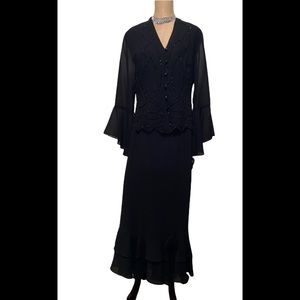 MSK Women’s 2-Piece Skirt Suit in Black